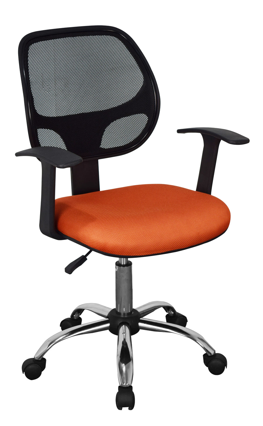 Loft Home Office Home Office Chair In Black Mesh Back, Orange Fabric Seat With Chrome Base Black Orange (DHD) Image 1