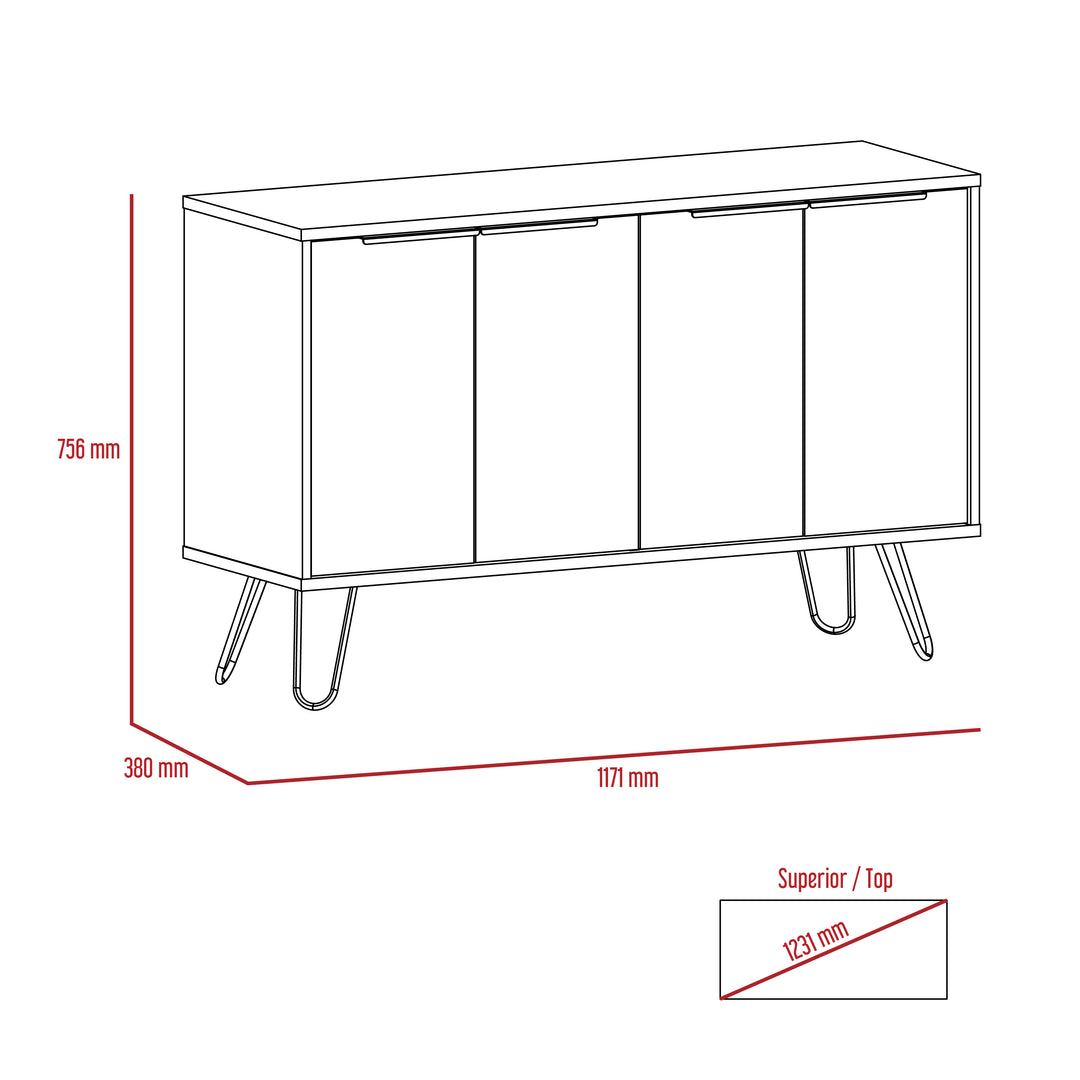 Nevada Large 4 Door Sideboard  Smoked Oak Bleached Grey Oak (DHD) Image 5