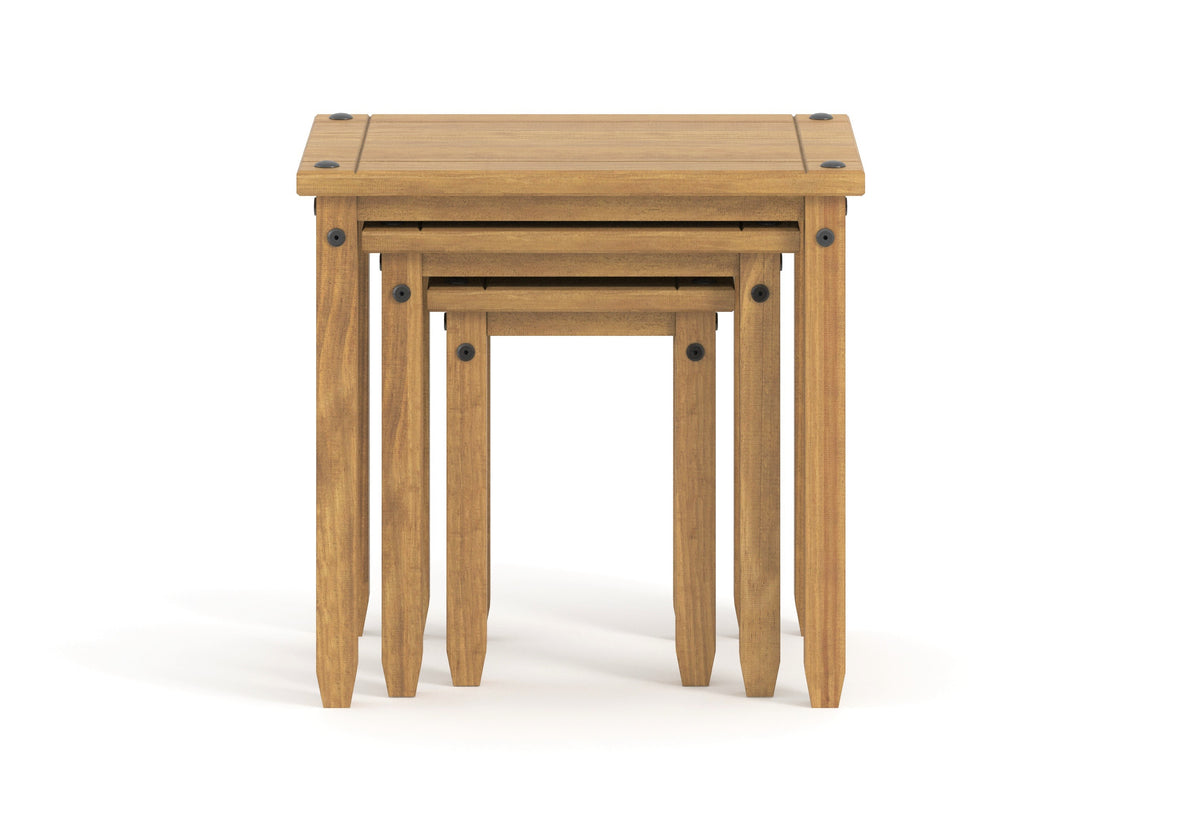 Corona Nest Of Tables Antique Waxed Pine  (DHD) Image 2