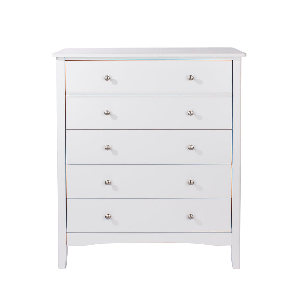 Como White 5 Drawer Chest White  (DHD) Image 2