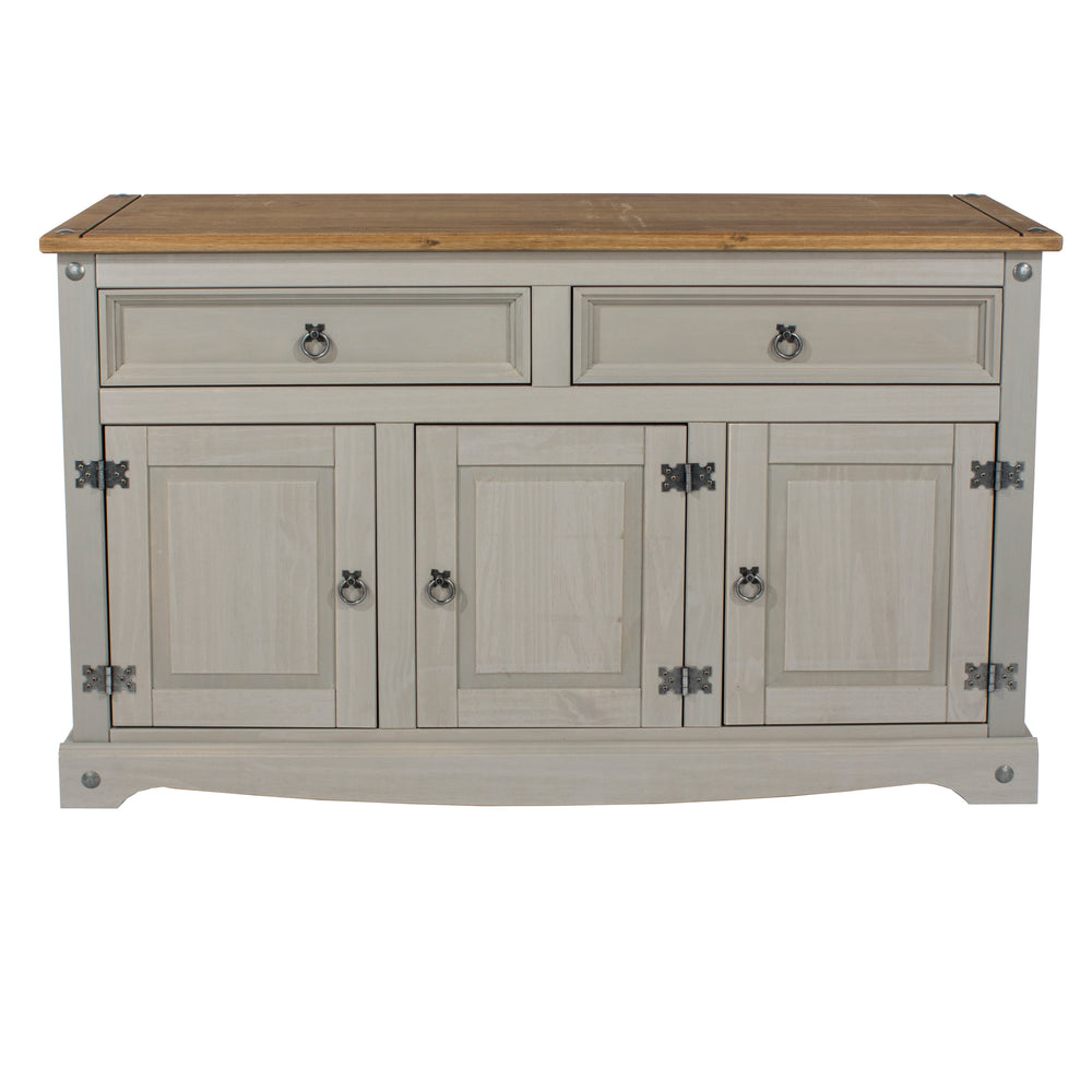 Corona Grey Medium Sideboard Grey Wax Antique Waxed Pine (DHD) Image 2