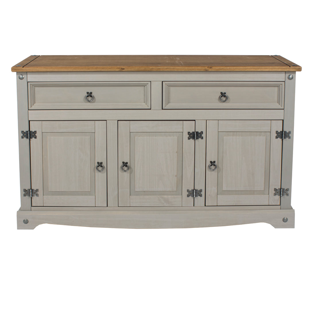 Corona Grey Medium Sideboard Grey Wax Antique Waxed Pine (DHD) Image 2