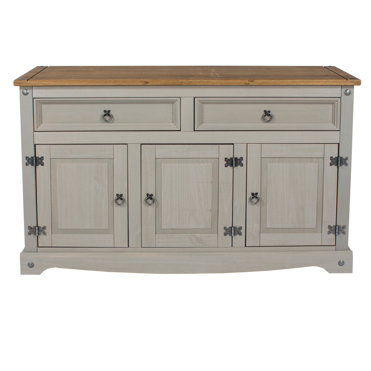 Corona Grey Medium Sideboard Grey Wax Antique Waxed Pine (DHD) Image 2