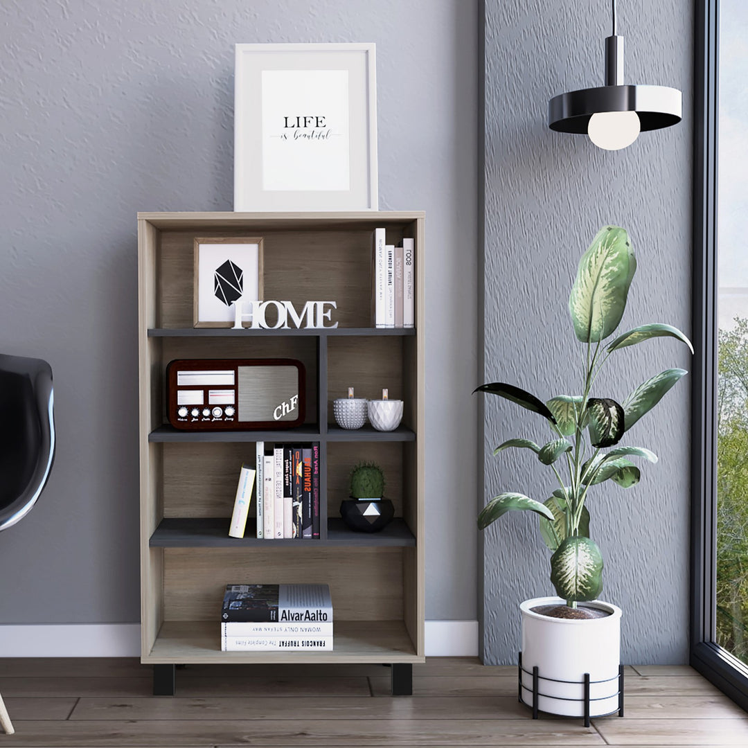 Harvard Display Bookcase Washed Oak Carbon Grey Oak (DHD) Image 4