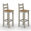 Corona Grey High Breakfast Bar Chair (Pair) Grey Antique Waxed Pine (DHD) Image 2