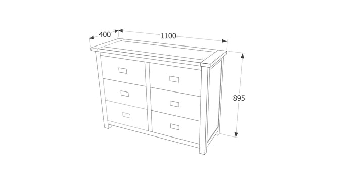 Boston 3+3 Drawer Wide Chest Dark Brown  (DHD) Image 6