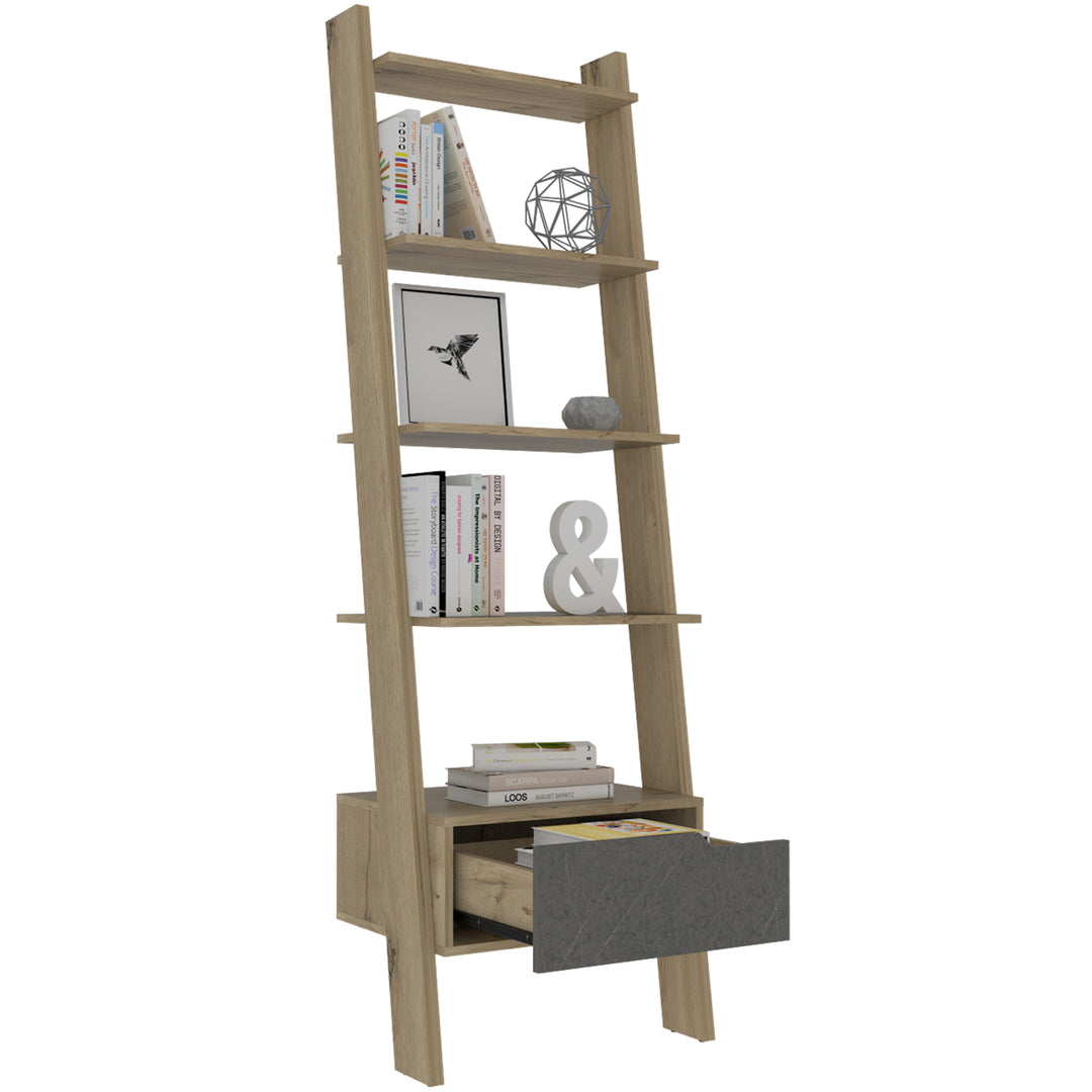 Manhattan Ladder Bookcase Bleached Pine Grey Stone (DHD) Image 3