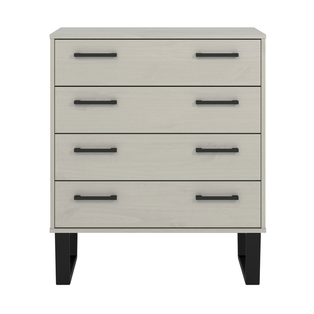 Texas 4 Drawer Chest Of Drawers Grey Waxed Pine Black (DHD) Image 2