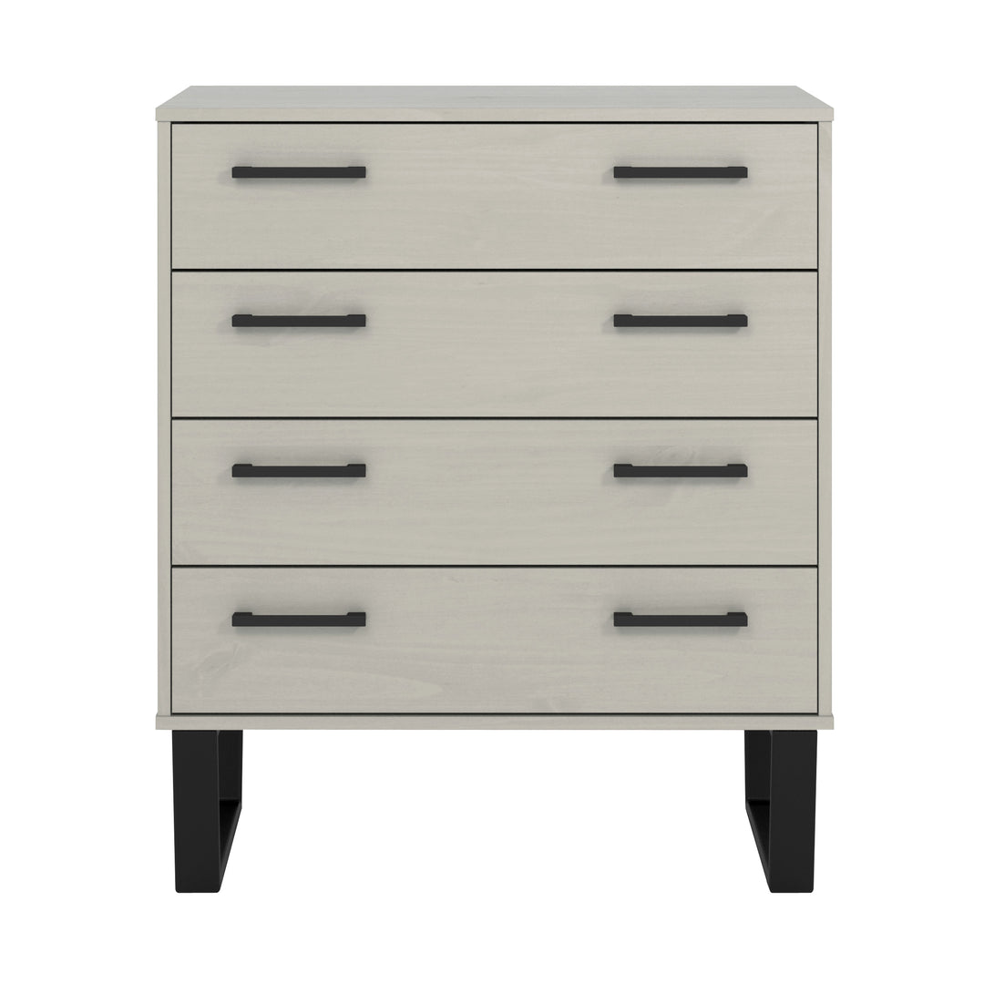 Texas 4 Drawer Chest Of Drawers Grey Waxed Pine Black (DHD) Image 2