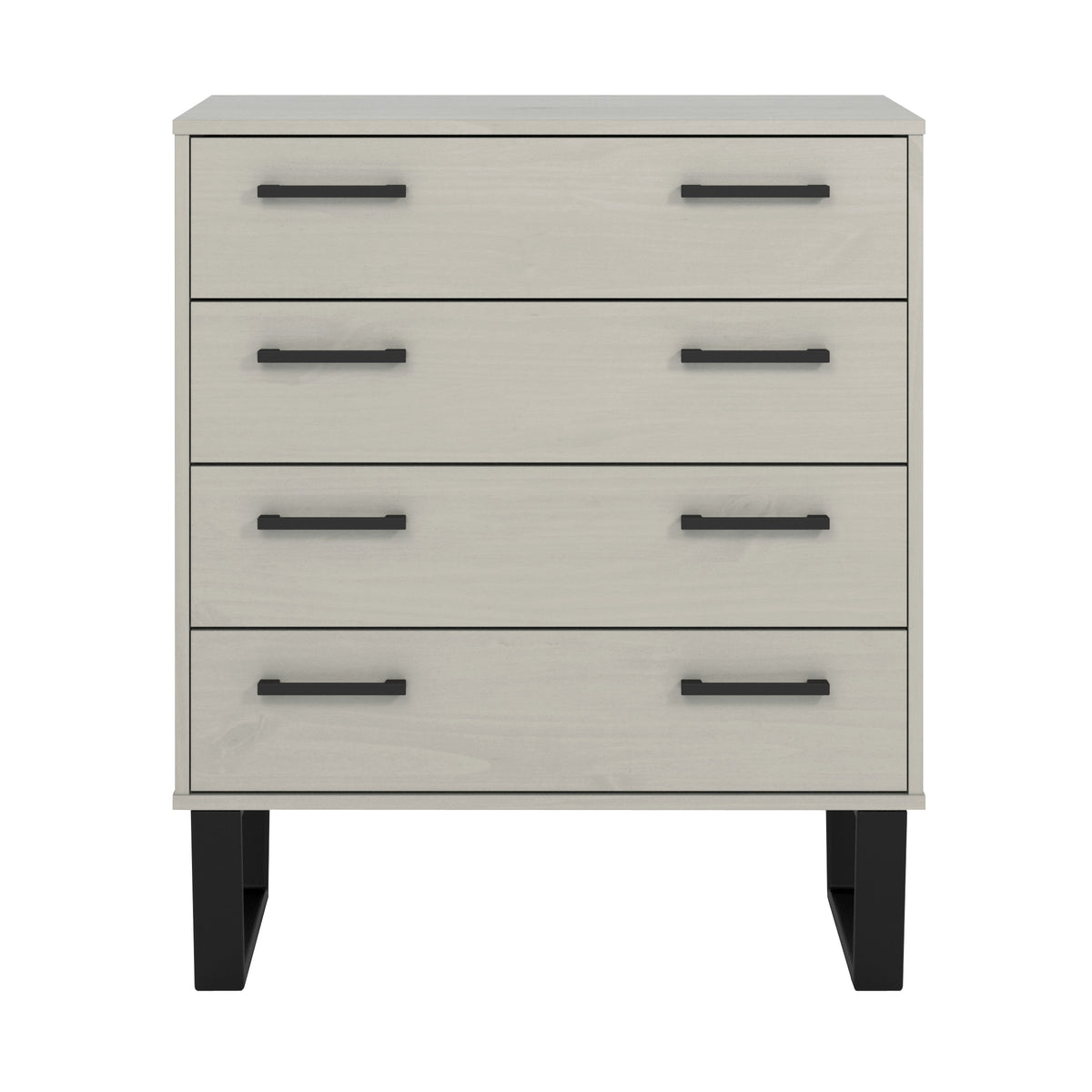 Texas 4 Drawer Chest Of Drawers Grey Waxed Pine Black (DHD) Image 2
