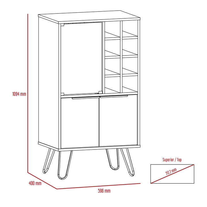 Vegas Wine Cabinet Bleached Oak Grey (DHD) Image 6
