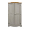 Corona Grey 2 Door Wardrobe  Grey Wax Antique Waxed Pine (DHD) Image 2
