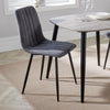 Aspen Straight Stitch Grey Dining Chair, Black Tapered Legs (Pair) Grey Black (DHD) Image 5