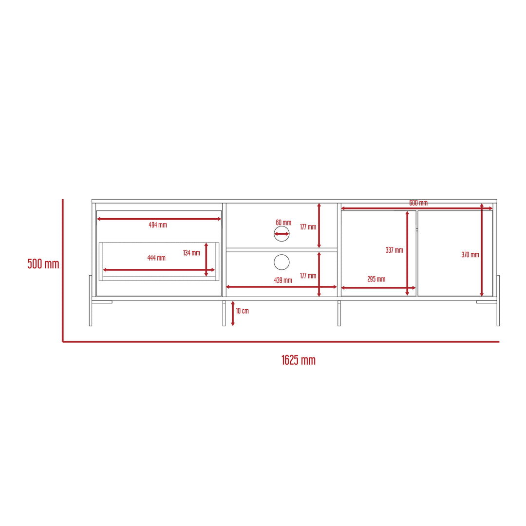 Dallas Ultra Wide Tv Rack With 4 Doors White Carbon Grey Oak (DHD) Image 7
