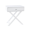 Options White X Leg  1 Drawer Petite Bedside Cabinet White  (DHD) Image 3