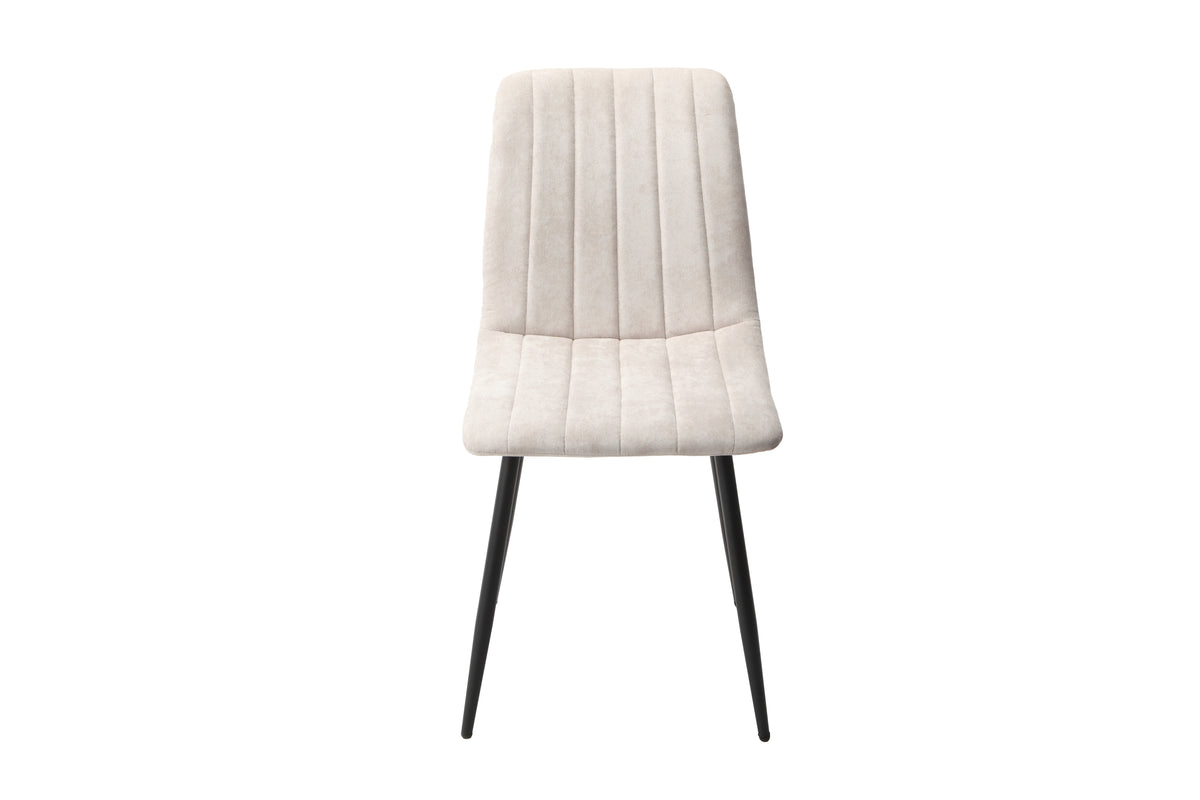Aspen Straight Stitch Natural Dining Chair, Black Tapered Legs (Pair) Natural Black (DHD) Image 2