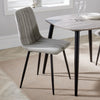 Aspen Straight Stitch Lt Grey Cord Dining Chair, Black Tapered Legs (Pair) Light Grey Black (DHD) Image 5