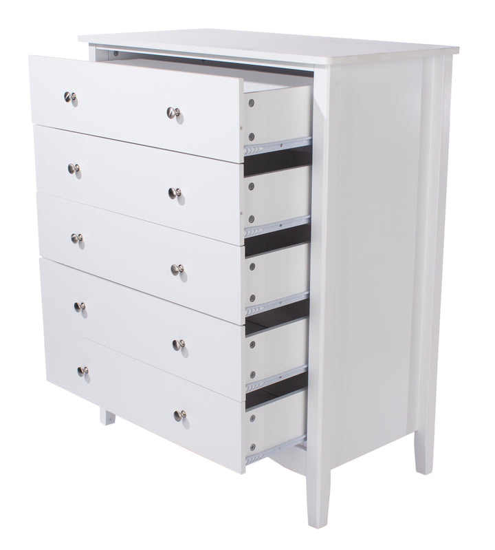 Como White 5 Drawer Chest White  (DHD) Image 4