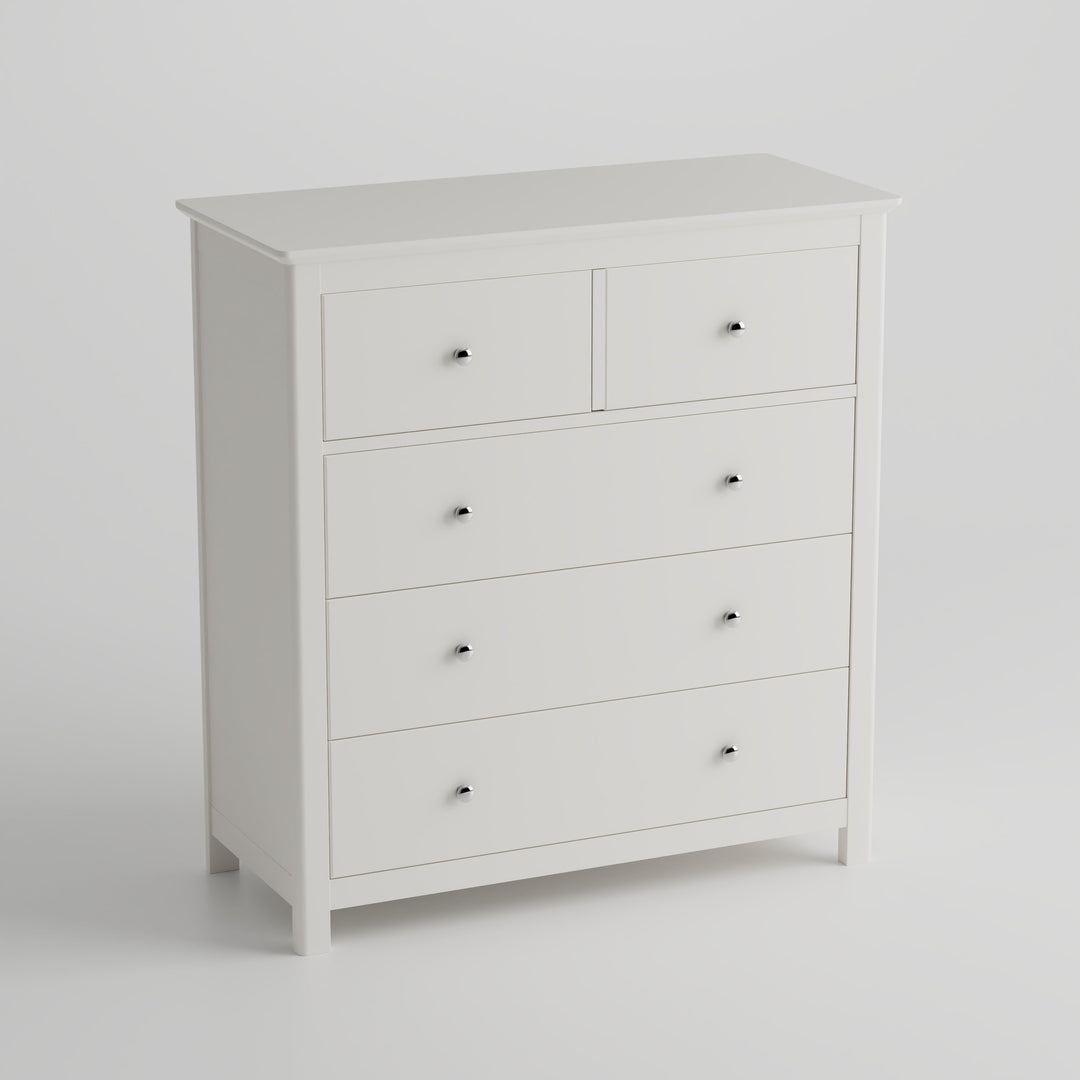 Nairn White 2+3 Drawer Chest Of Drawers White  (Self Assembly) (DHD)