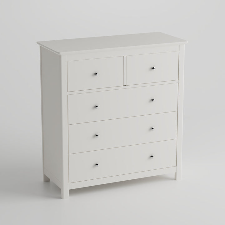 Nairn White 2+3 Drawer Chest Of Drawers White  (Self Assembly) (DHD)