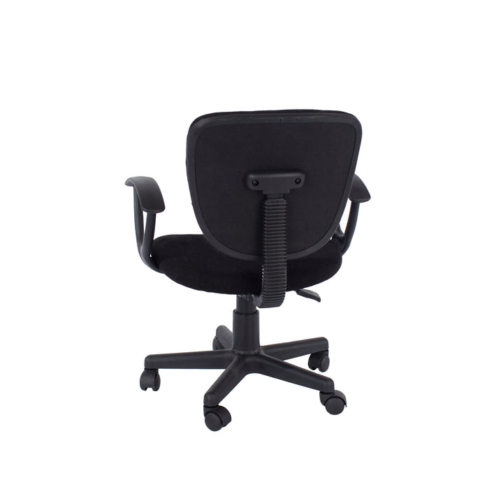 Loft Home Office Study Chair In Black Fabric & Black Base Black  (DHD) Image 3
