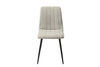 Aspen Straight Stitch Lt Grey Cord Dining Chair, Black Tapered Legs (Pair) Light Grey Black (DHD) Image 2