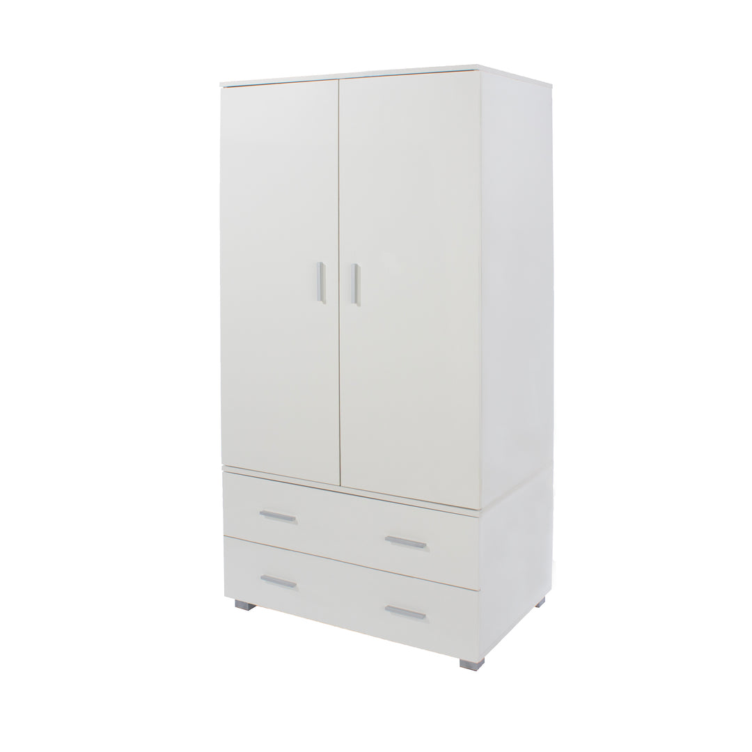 Lido 2 Door, 2 Drawer Low Wardrobe  White  (DHD) Image 1