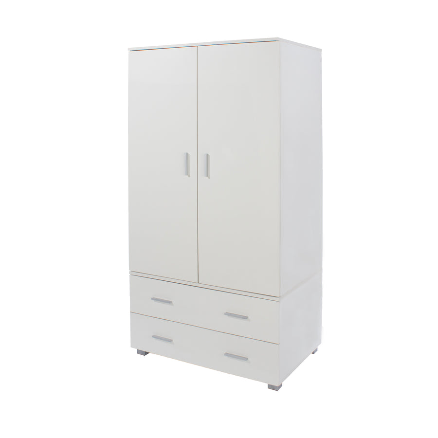 Lido 2 Door, 2 Drawer Low Wardrobe  White  (DHD) Image 1