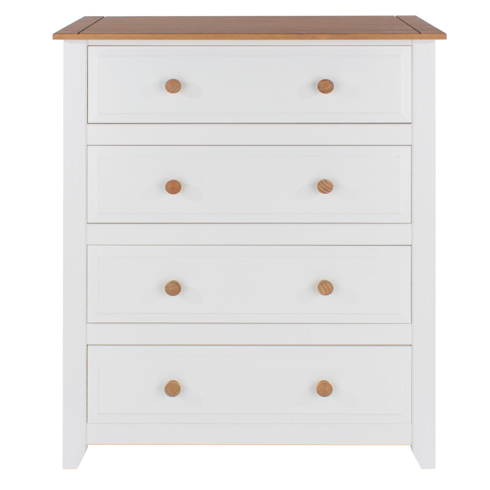 Capri 4 Drawer Chest White Antique Waxed Pine (DHD) Image 2