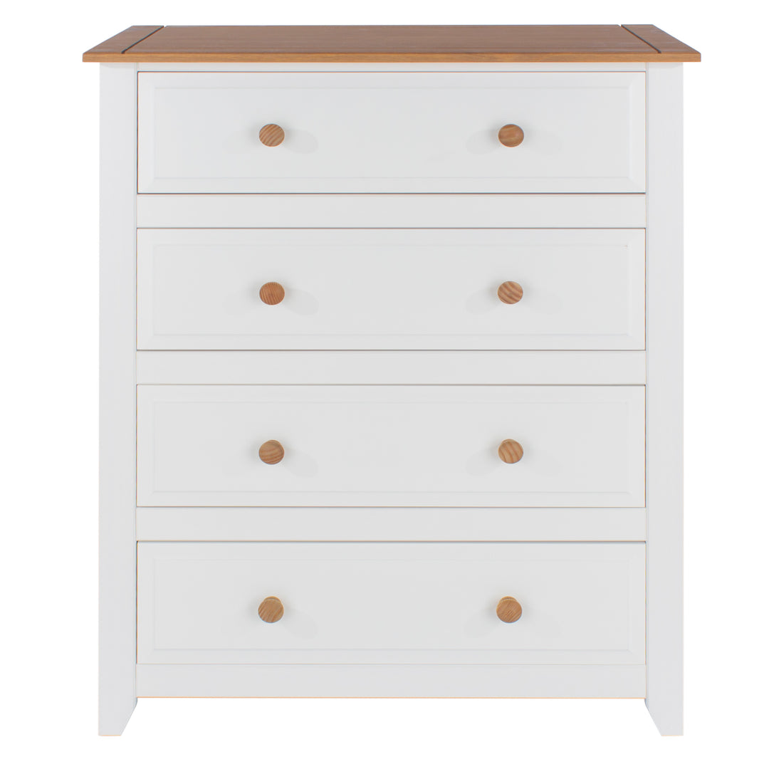 Capri 4 Drawer Chest White Antique Waxed Pine (DHD) Image 2