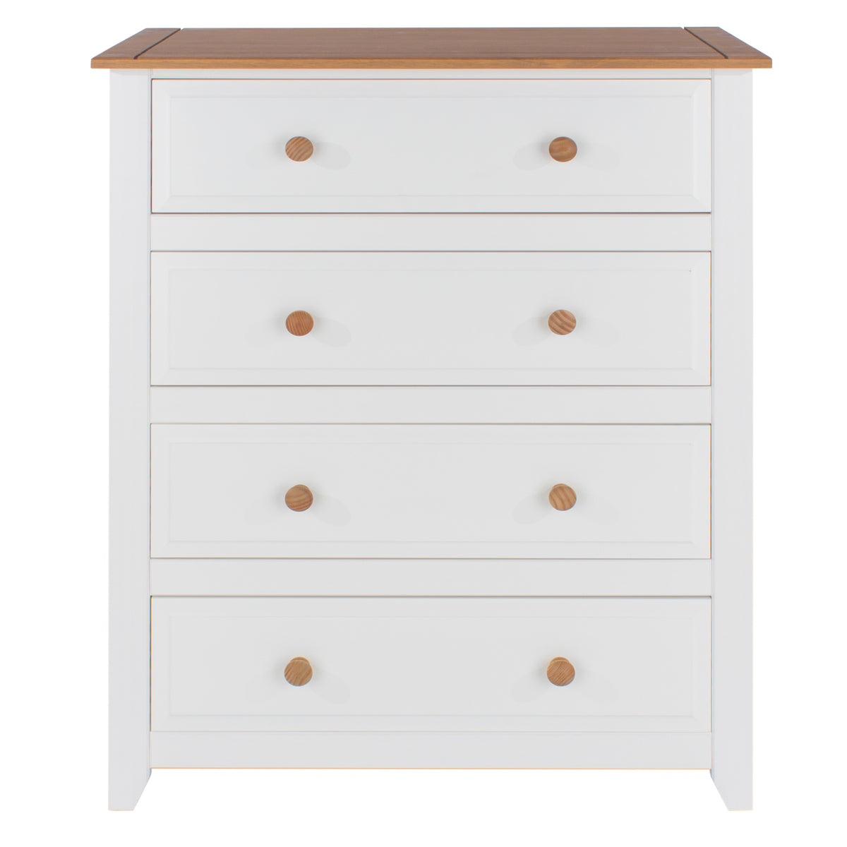 Capri 4 Drawer Chest White Antique Waxed Pine (DHD) Image 2