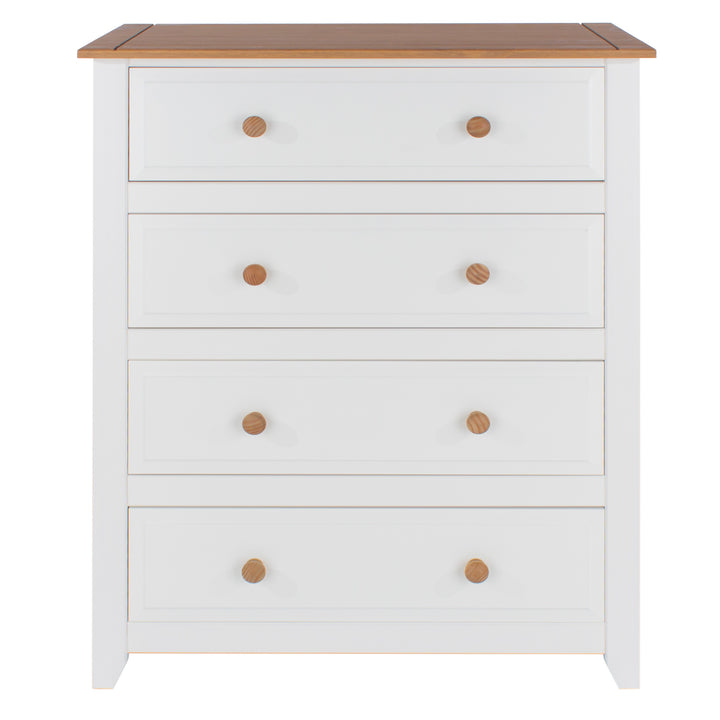 Capri 4 Drawer Chest White Antique Waxed Pine (DHD) Image 2