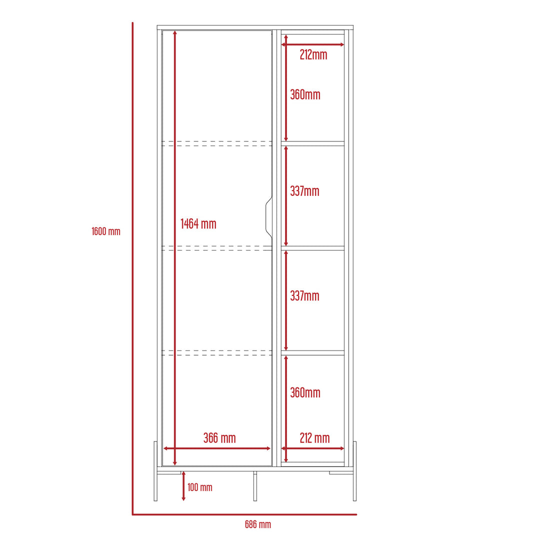 Dallas Bookcase Display Unit White Carbon Grey Oak (DHD) Image 7