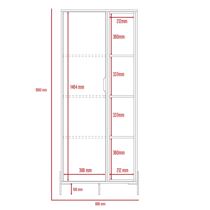 Dallas Bookcase Display Unit White Carbon Grey Oak (DHD) Image 7