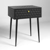 Options Saturn Metal 1 Drawer Bedside Cabinet, Black With Gold Handle  Black Gold (Self Assembly) (DHD)