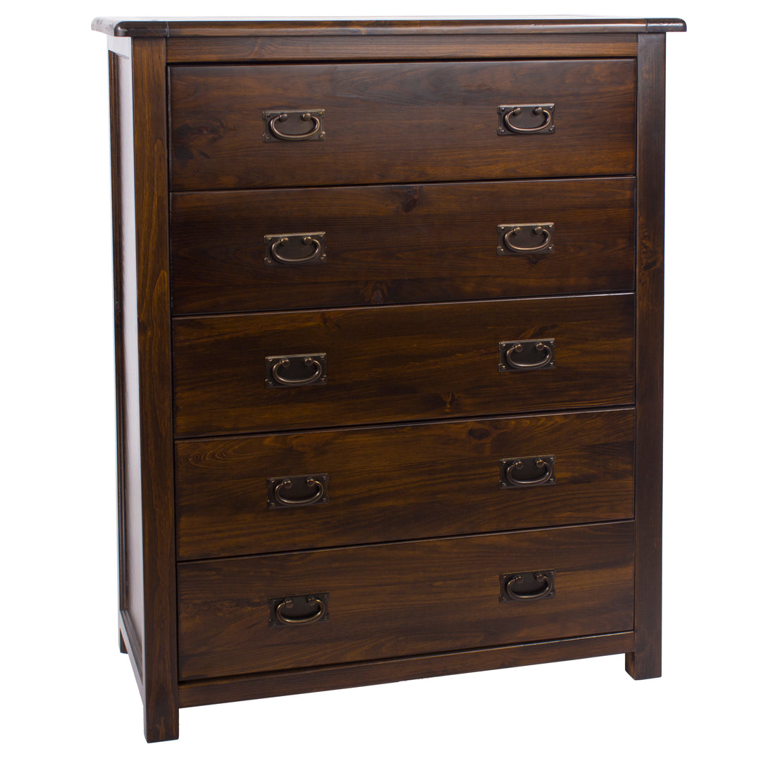 Boston 5 Drawer Chest Dark Brown  (DHD) Image 3