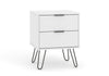 Augusta White 2 Drawer Bedside Cabinet White    (DHD) Image 3