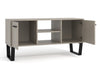Texas 2 Door Flat Screen Tv Unit Grey Waxed Pine Black (DHD) Image 3