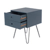 Options Blue Telford, Metal Leg 2 Drawer Bedside Cabinet Blue Black (DHD) Image 4