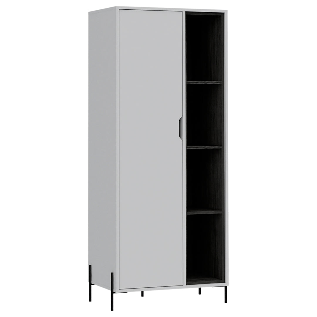Dallas Bookcase Display Unit White Carbon Grey Oak (DHD) Image 1