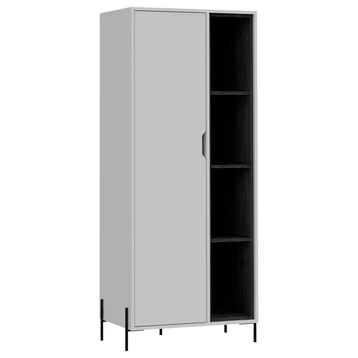 Dallas Bookcase Display Unit White Carbon Grey Oak (DHD) Image 1