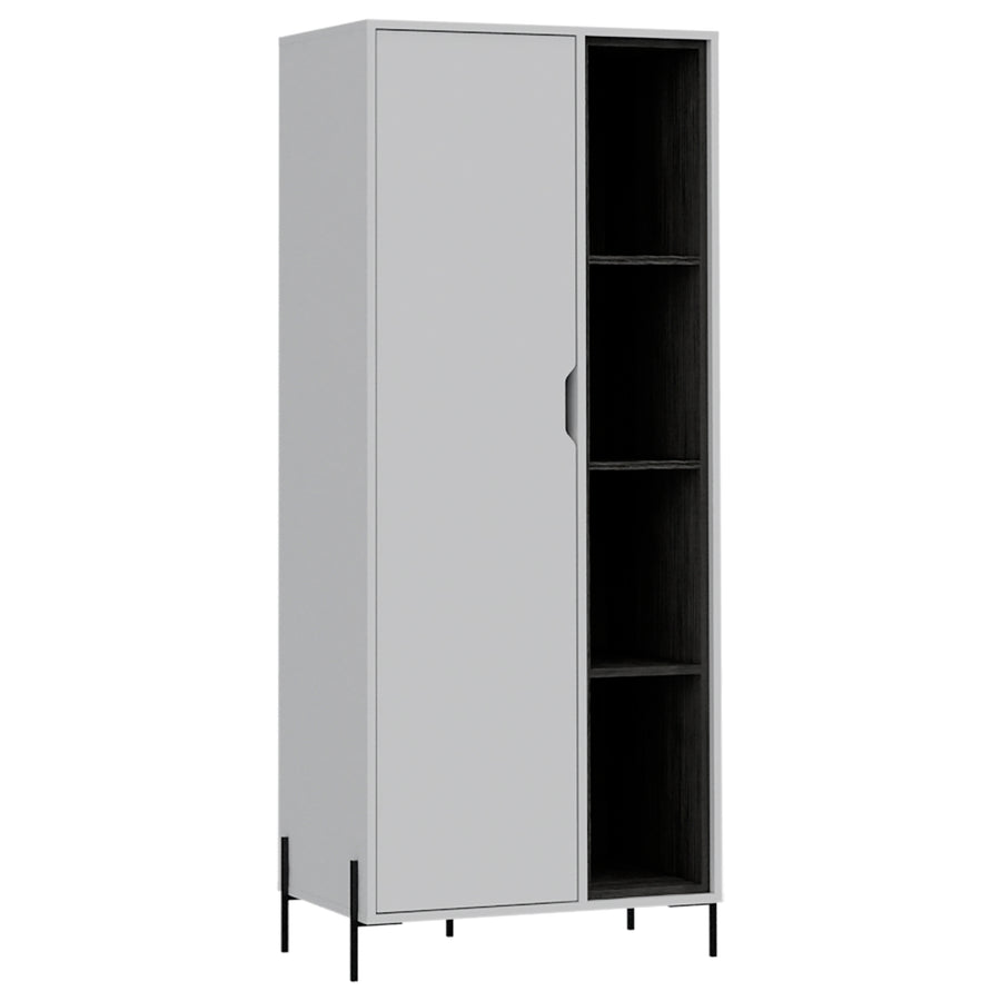 Dallas Bookcase Display Unit White Carbon Grey Oak (DHD) Image 1