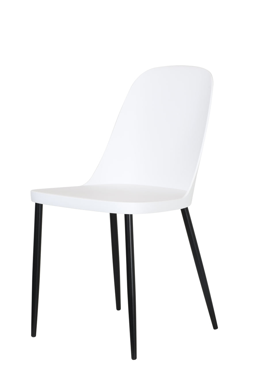 Aspen Duo Chair, White Plastic Seat With Black Metal Legs (Pair) White Black (DHD) Image 1