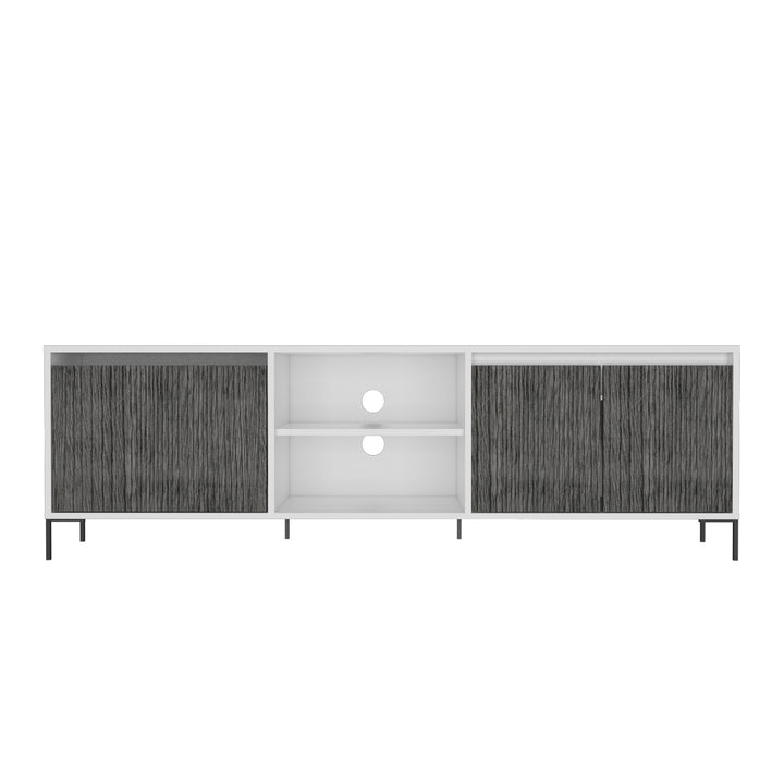 Dallas Ultra Wide Tv Rack With 4 Doors White Carbon Grey Oak (DHD) Image 2