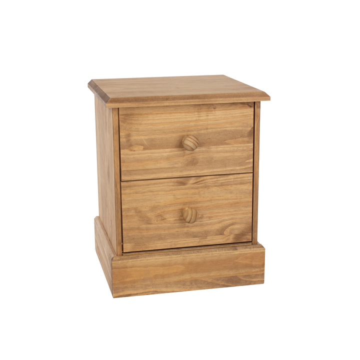 Cotswold 2 Drawer Bedside Cabinet Antique Waxed Pine  (DHD) Image 3