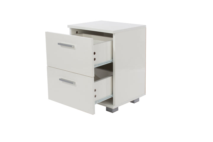 Lido 2 Drawer Bedside Cabinet White  (DHD) Image 3