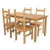 Corona Rectangular Dining Table & 4 Chair Set      Antique Waxed Pine  (DHD) Image 1