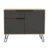 Vegas Small Sideboard With 2 Doors And Drawer Bleached Oak Grey (DHD) Image 2