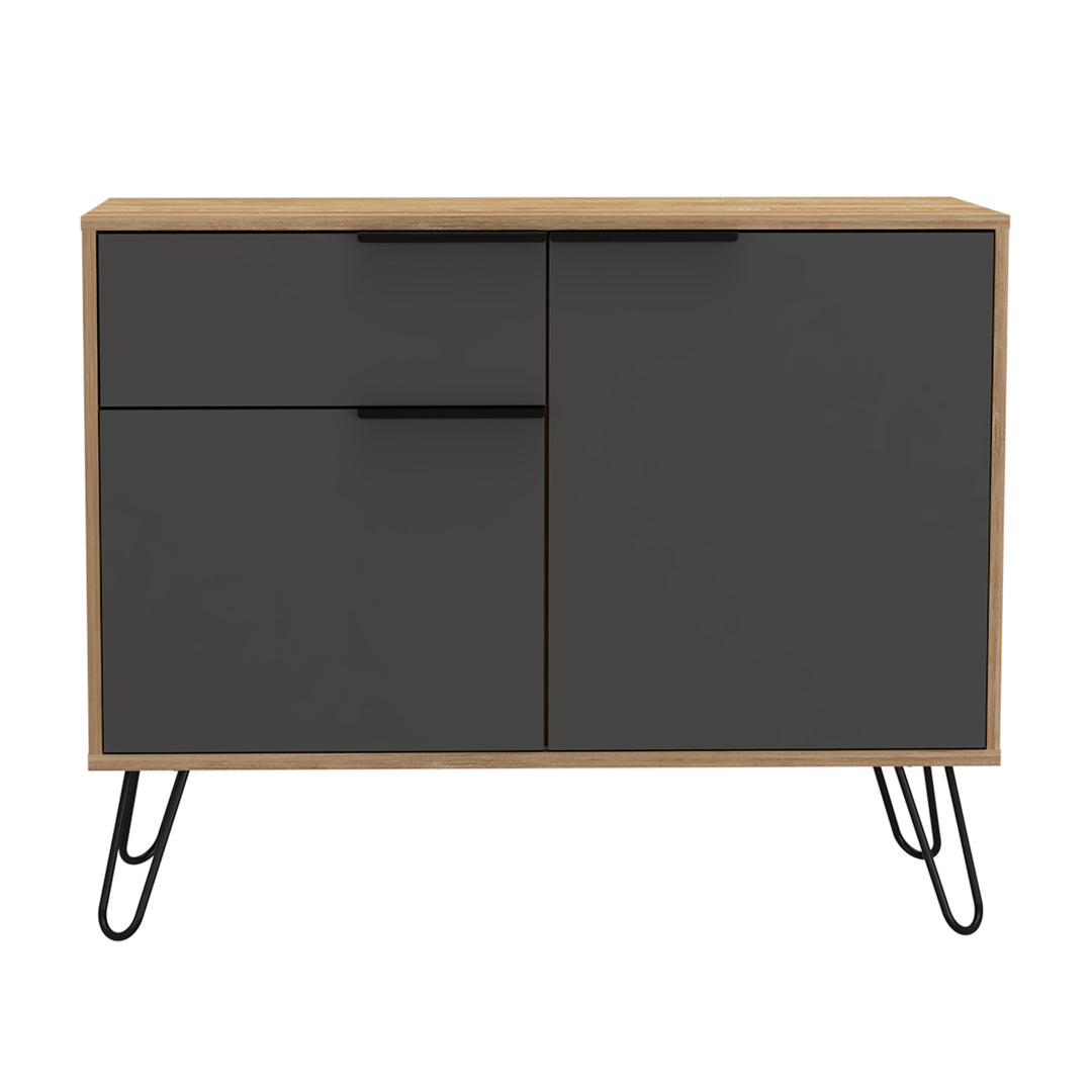 Vegas Small Sideboard With 2 Doors And Drawer Bleached Oak Grey (DHD) Image 2