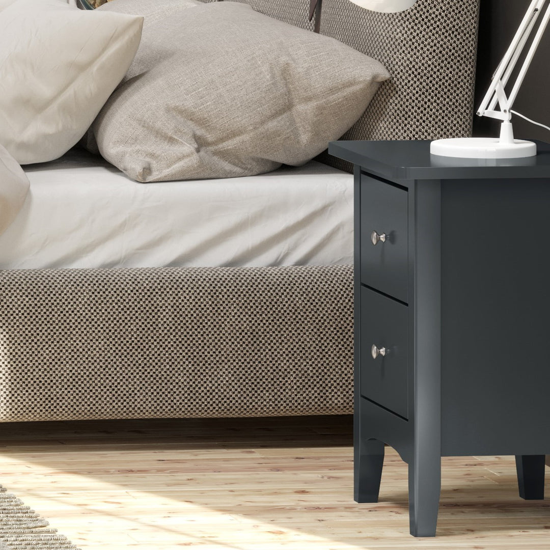 Como Blue 2 Petite Drawer Bedside Cabinet  Blue  (DHD) Image 5